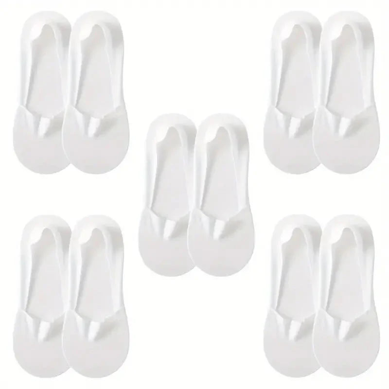 5-Pairs: Low Cut No Show Socks for Women - Invisible, Non Slip, Breathable, Moisture Wicking