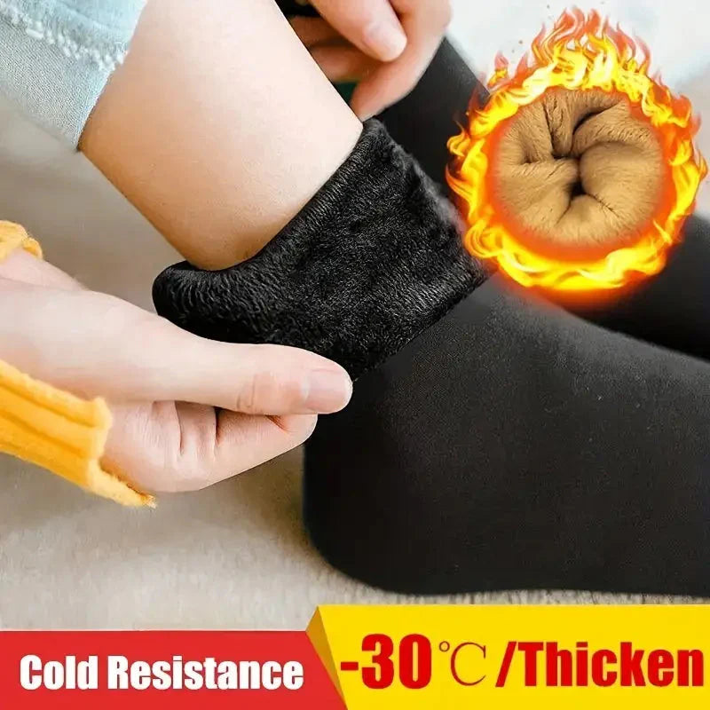 5-Pairs: Ultra-Soft Plush Lined Thermal Socks - Comfy Mid Tube Socks