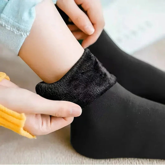 5-Pairs: Ultra-Soft Plush Lined Thermal Socks - Comfy Mid Tube Socks